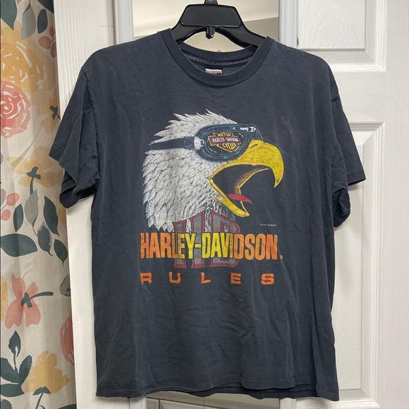 Harley-Davidson Other - Vintage Harley Davidson 80’s Made in USA T-Shirt Double Sided Graphic szXL